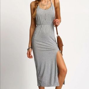 Halterneck Backless Split Side Dress